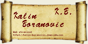 Kalin Boranović vizit kartica